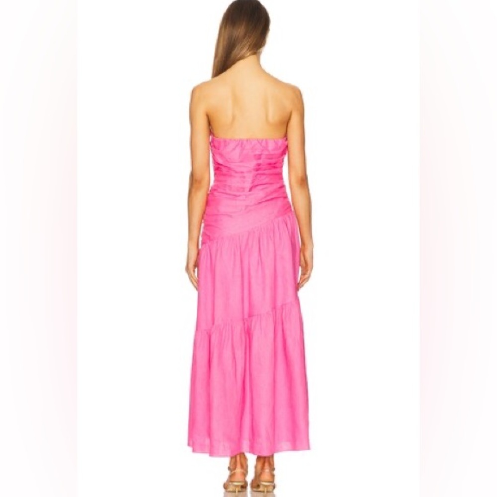 Yumi Kim Katrina Strapless Midi Dress in Pink Linen size M NWOT - Picture 6 of 11